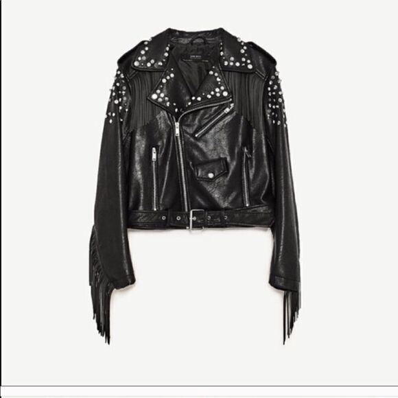 Studded leather fridge Zara Jacket - Picture 1 of 9